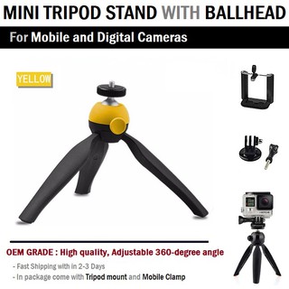 ขาตั้งกล้อง ขาตั้ง Mini Tripod สำหรับ กล้อง และ มือถือ - Portable Mini Tripod with Phone Holder/Clip