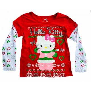 เสื้อเด็ก คิตตี้ 1-5ปี sanrio แบรนด์แท้ 💥เพชรวิ้งๆ เสื้อแขนยาวเด็ก kitty สีแดง คริสต์มาส ซานตาคลอส ซานตี้ shoee