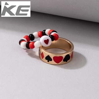Heart Mixed Bead Ring for girls for women low price