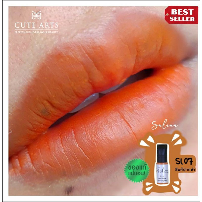ภาพหน้าปกสินค้าส่งฟรี สีสักปากสีส้ม Salina SL07 Fresh Orange สีสักปากแก้ปากดำ สีออแกนิก เม็ดสีคุณภาพสูง ติดไว แก้ปากคล้ำได้ดีที่สุด
