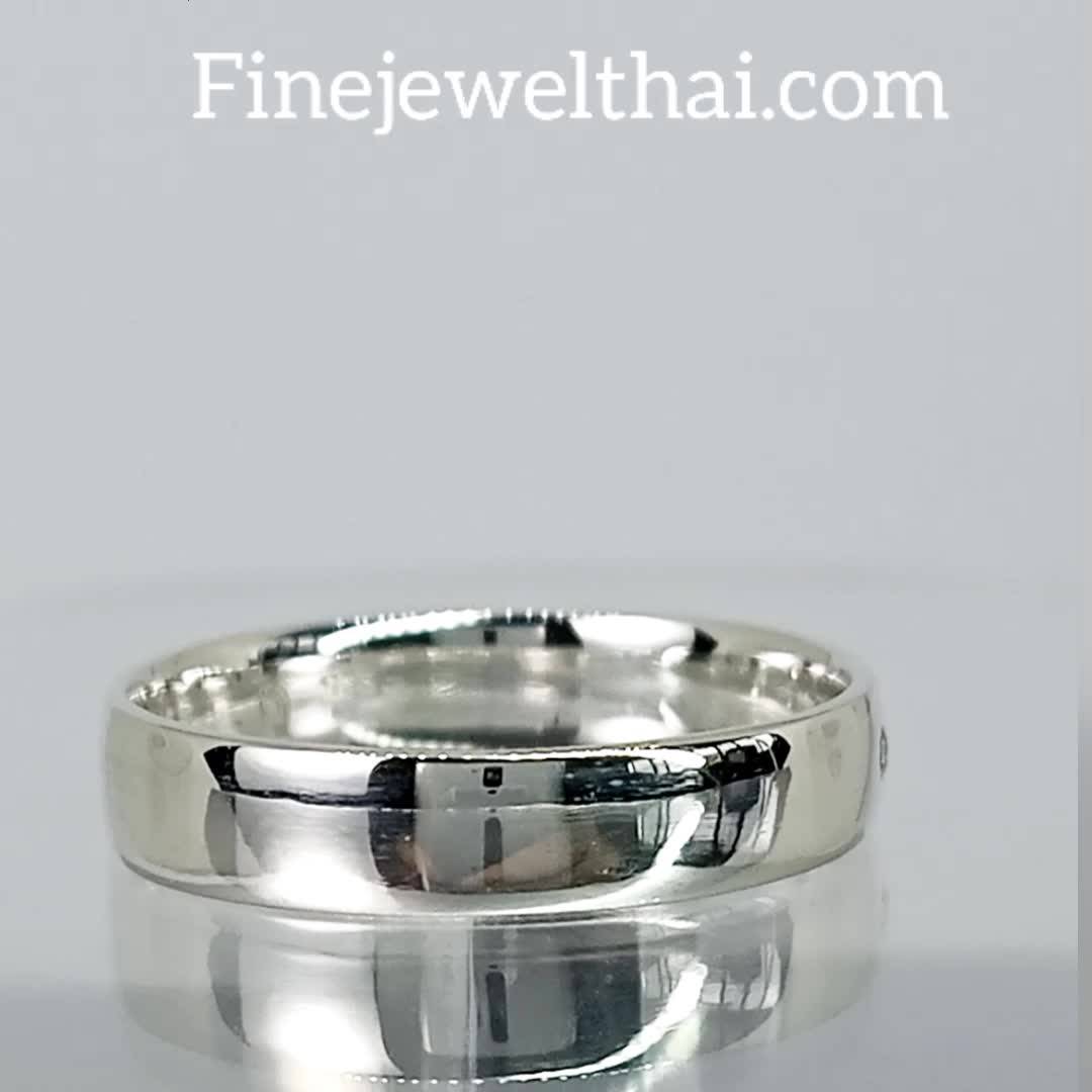 finejewelthai-แหวนเพชร-แหวนเงิน-เพชรแท้-เงินแท้925-แหวนคู่-แหวนหมั้น-แหวนแต่งงาน-couple-diamond-silver-ring-gift-set135