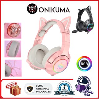 สินค้า ONIKUMA K9 ชุดหูฟัง ไมโครโฟน ลดเสียงรบกวน สำหรับเล่นเกม มีไฟ RGB เข้ากันได้กับโทรศัพท์มือถือทุกรุ่น