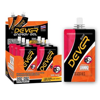 สินค้า DEVER energy gel (vital source of energy) ดีเวอร์ เจลให้พลังงาน เยลลี่ สำหรับนักกีฬา นักวิ่ง > 100 ML ลิ้นจี่ 6 ซอง