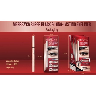 Merrezca Super Black &amp; Long-Lasting Eyeliner 0.8g🧸🧸