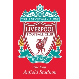 โปสเตอร์ ลิเวอร์พูล Liverpool โลโก้ กีฬา football ฟุตบอล รูป ภาพ ติดผนัง สวยๆ poste 34.5x23.5นิ้ว(88 x 60 ซม.โดยประมาณ)