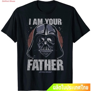 DaVinci Shoes ข้อเสนอพิเศษ ดิสนีย์ สตาร์วอร์ส ฤดูร้อน Star Wars Darth Vader I Am Your Father Dark Portrait T-Shirt T-Shi