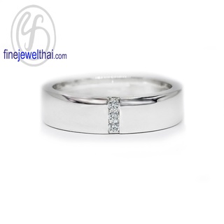 Finejewelthai แหวน-แหวนเพชร-เพชรสังเคราะห์-แหวนเงินแท้-Diamond-CZ-Silver-Ring - R1420cz_2
