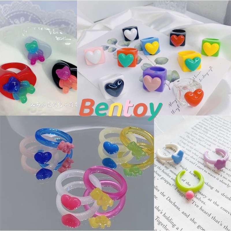 bentoy-แหวน-แหวนพลาสติก-แหวนแฟชั่น-น่ารัก-หลายแบบ-หลายสไตล์ให้เลือก