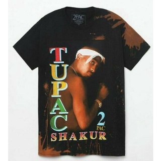 เสื้อยืดวินเทจขายดี เสื้อยืดลําลอง แขนสั้น พิมพ์ลาย TUPAC 2PAC BLEACHED RARE HGiacm60FNfgdb29S-5XL