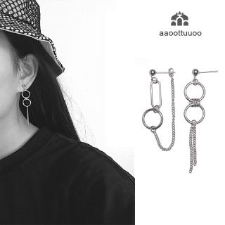 Korean Version Of Jewelry Earrings Tassel Fashion Retro Long Earrings Chain Metal Texture Earrings