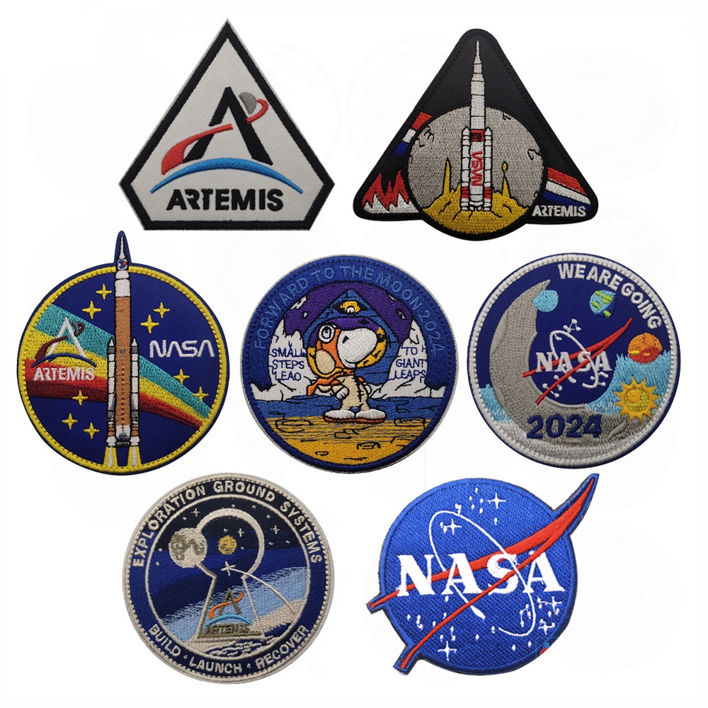 Nasa Goes to the Moon 2025 แผ่นแปะแขน ลายอวกาศ พร้อมห่วง สําหรับใช้ใน