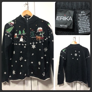 🇺🇸เสื้อคาร์ดิแกนซิปหน้า คอเต่า แบรนด์ Erika