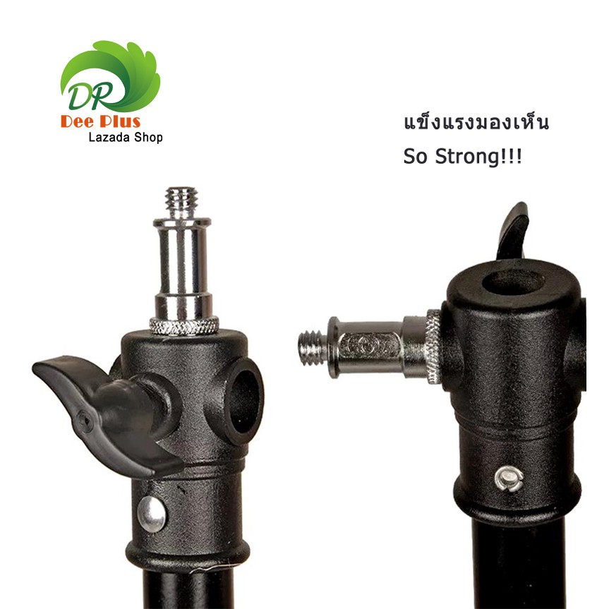 ขาตั้งไฟ-2-8-ม-ขาตั้งแอร์-อลูมิเนียม-3-way-head-light-stand-2-8m-air-cushion-aluminum-3-way-head-head-1-4-head-3-8