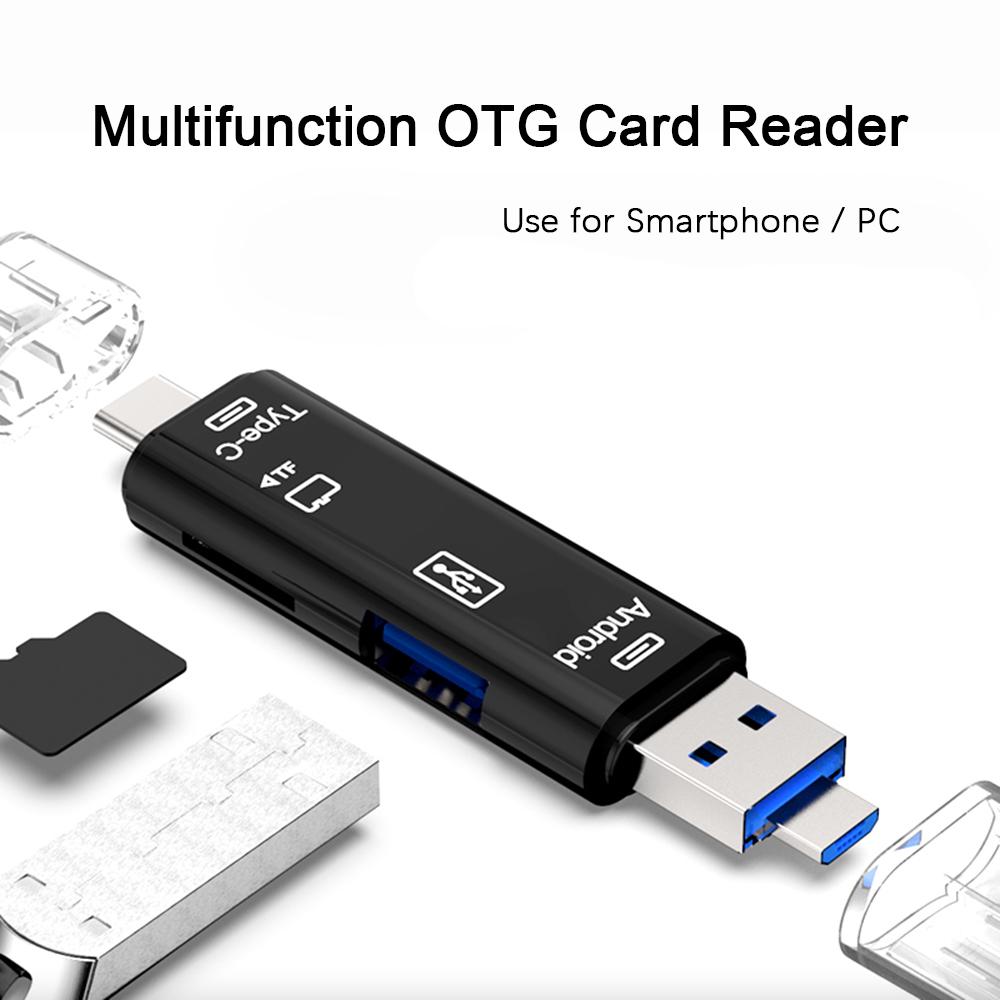 5 in 1 usb 3 . 1 otg การ์ดรีดเดอร์ sd tf รองรับ micro usb สําหรับสมาร์ทโฟนคอมพิวเตอร์