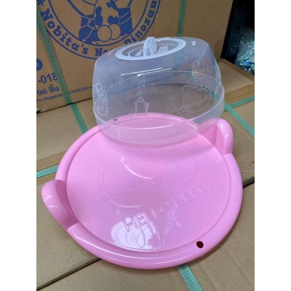 ถาดรองพร้อมฝาครอบไมโครเวฟ-kitty-microwave-plate-ลิขสิทธฺิ์แท้