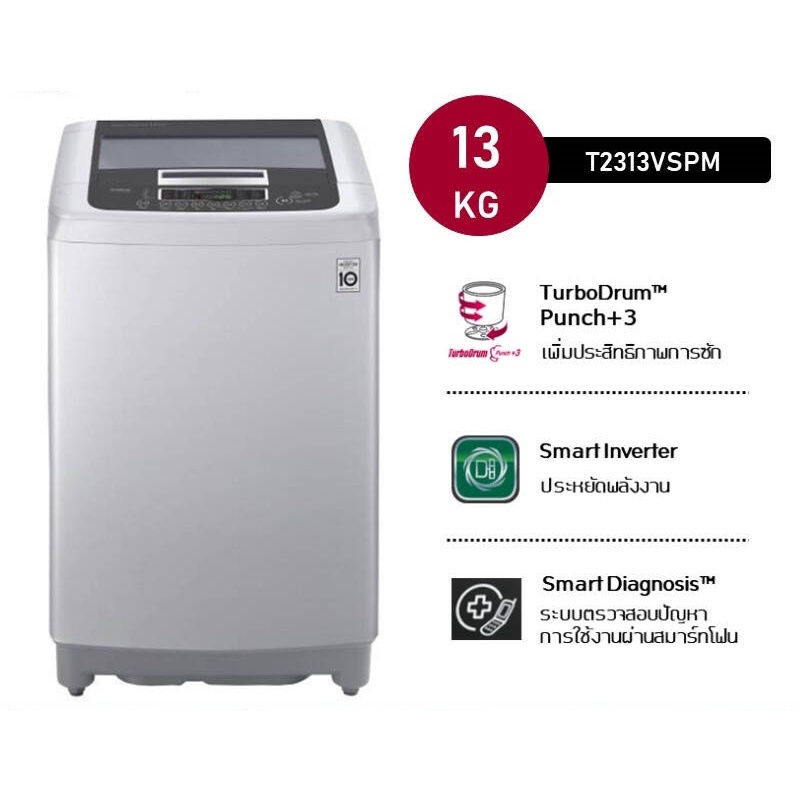 ภาพหน้าปกสินค้าLG เครื่องซักผ้าฝาบน Washing Machines Top load ระบบ Inverter ขนาด 13 กก. รุ่น T2313VSPM จากร้าน comfee_officialshop บน Shopee
