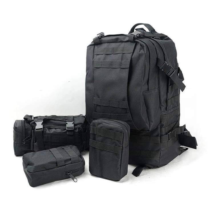 set-กระเป๋าเดินป่า-กระเป๋าเดินทาง-รุ่น-4-in-1-คุณภาพเยี่ยม-กันน้ำผิวนอก-พร้อมส่ง-สินค้าสีดำ
