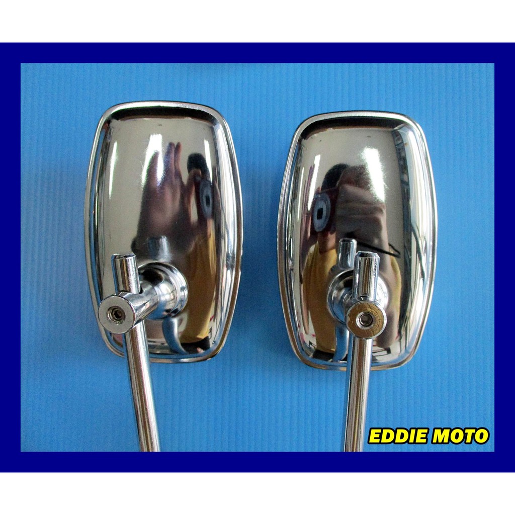 iron-chrome-mirror-set-pair-10-mm-for-honda-supercub-c110-c125-กระจกข้าง-ตัวเหล็ก-ซ้าย-ขวา-สินค้าคุณภาพดี