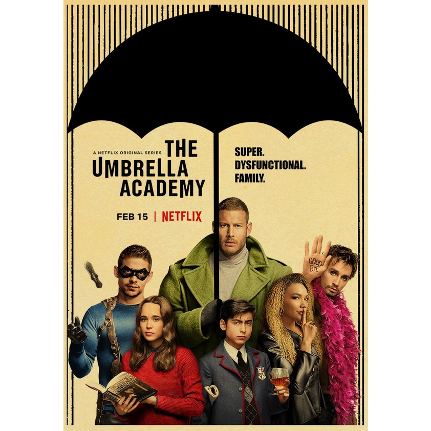 โปสเตอร์-the-umbrella-academy-สไตล์วินเทจสําหรับตกแต่งบ้าน