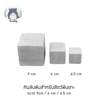 รูปภาพขนาดย่อของหินลับฟัน ทรงสี่เหลี่ยมจัตุรัส สำหรับสัตว์ฟันแทะ (9 cm 6 cm 4.5 cm) กระต่าย ชินชิลล่า แกสบี้ นก แฮมสเตอร์ลองเช็คราคา