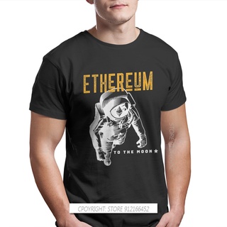 [S-5XL] เสื้อยืด พิมพ์ลายกราฟิก Ethereum Moon Man Bitcoin Cryptocurrency Miners Meme Streetwear สําหรับผู้ชาย