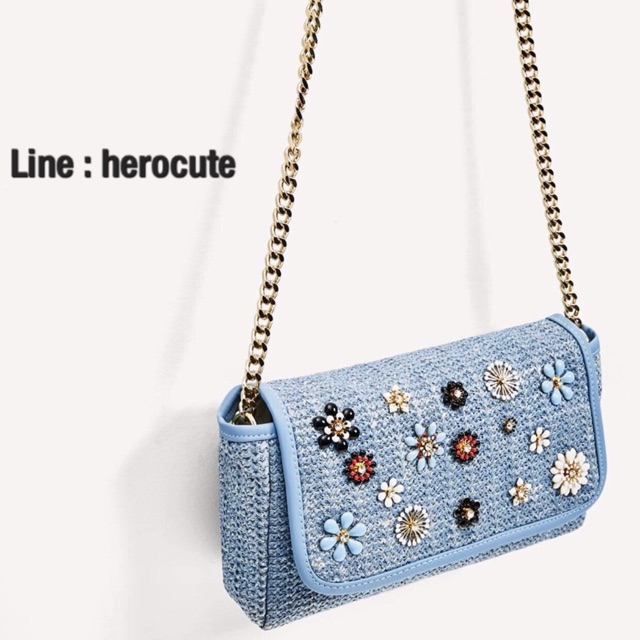 zara-crossbody-bag-with-flowers-แท้outlet