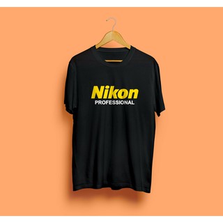 ใหม่เสื้อยืด Nikon Professional Tshirt พิมพ์เสื้อผ้าใหม่ Black &amp; White Gildan ดำ