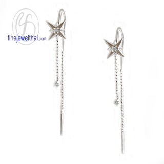 Finejewelthai ต่างหูเพชร-ต่างหูเงิน-เงินแท้ 925-ออกแบบพิเศษ-Silver-Design-Diamond-Earring - E1078cz00-2
