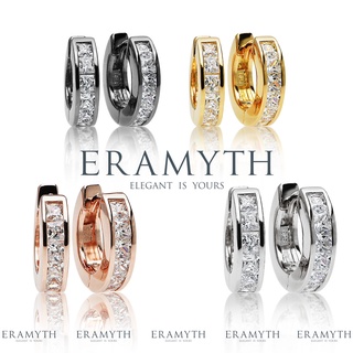 Eramyth Jewelry ต่างหูห่วง เงินแท้ 92.5 ขนาด 14MM ฝังเพชรสวิส CZ : EM-0070 (พร้อมส่ง)