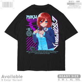 เสื้อยืด พิมพ์ลายอนิเมะ Gotoubun No Hanayome MIKU NAKANO The Quintessential Quintuplets สไตล์ญี่ปุ่น Waifu x 9282 Kisets