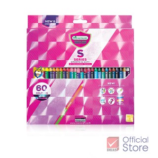 [Clearance Sale] Master Art สีไม้ ดินสอสีไม้ 2 หัว 60 สี รุ่นเอส-ซีรี่ส์ จำนวน 1 กล่อง