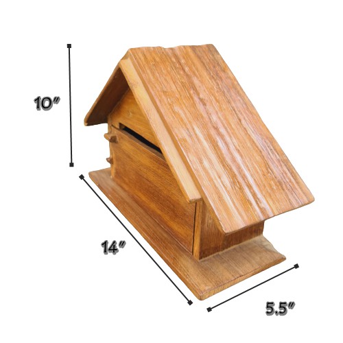 ตู้ไปรษณีย์ไม้สัก-ทรงบ้านหลังคาสูง