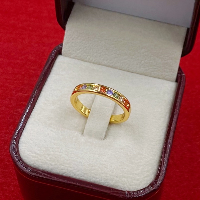 แหวนทอง1สลึง-แหวนพลอย-แหวนฟรีไซส์-แหวนทองชุบ-n134-ปรับขนาดได้-51-54-mm