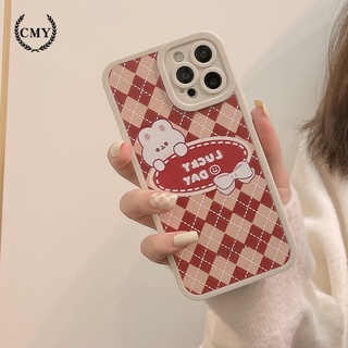 ภาพหน้าปกสินค้าIphone case Cartoon Plaid Rabbit tpu soft Case For iPhone 11 Pro Max X Xr Xs Max 7 8 Plus Se 2020 12 pro max 12 mini 13 pro max 13 mini ซึ่งคุณอาจชอบสินค้านี้