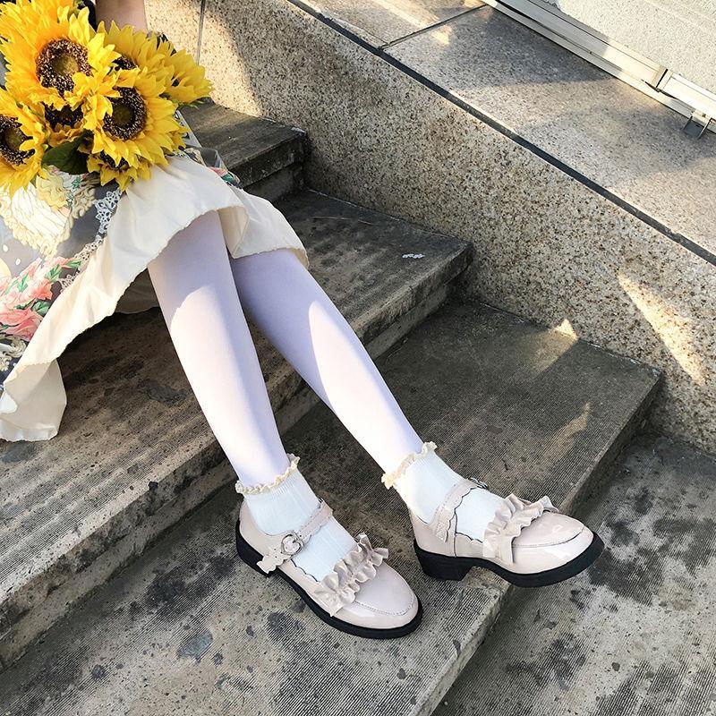 ภาพหน้าปกสินค้าน้องสาวที่อ่อนนุ่มของผลิตภัณฑ์ใหม่โลลิต้า Melulu น้องสาวที่อ่อนนุ่มรองเท้าหนังขนาดเล็กหญิงเกาหลีรองเท้าโลลิต