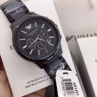 Emporio Armani AR 1451 นาฬิกาข้อมือชายสีดำเซรามิก