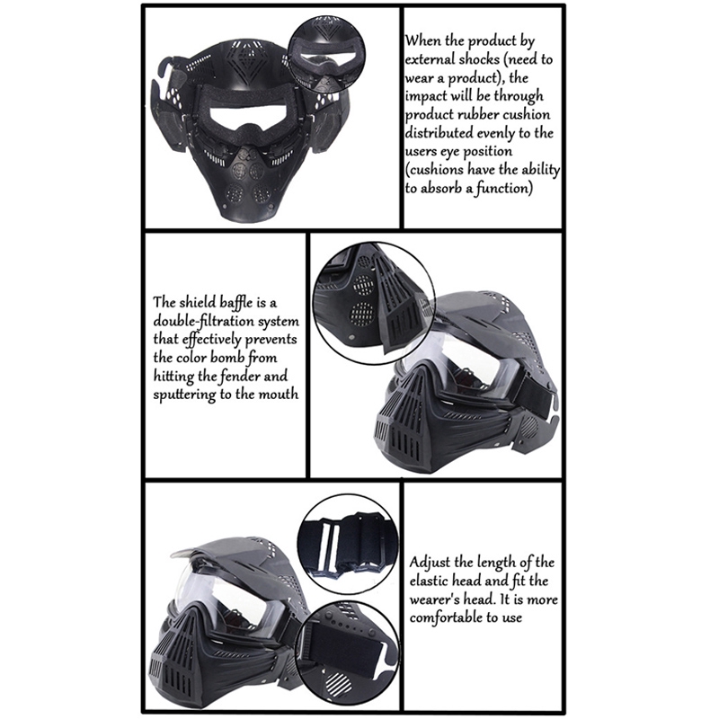 ภาพสินค้าMens Outdoor Sports CS Transformers Face Protection Sunproof PC Lens Tactical Mask จากร้าน dananaoteduo.th บน Shopee ภาพที่ 7