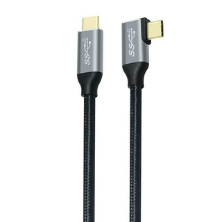 Dchav สายเคเบิลไนล่อนถัก 100W USB C เป็น USB C 10Gbps 4K ชาร์จเร็ว 3.1 Gen 2 PD 20V 5A 90 องศา Type C เป็น Type C สําหรับโทรศัพท์มือถือ แล็ปท็อป