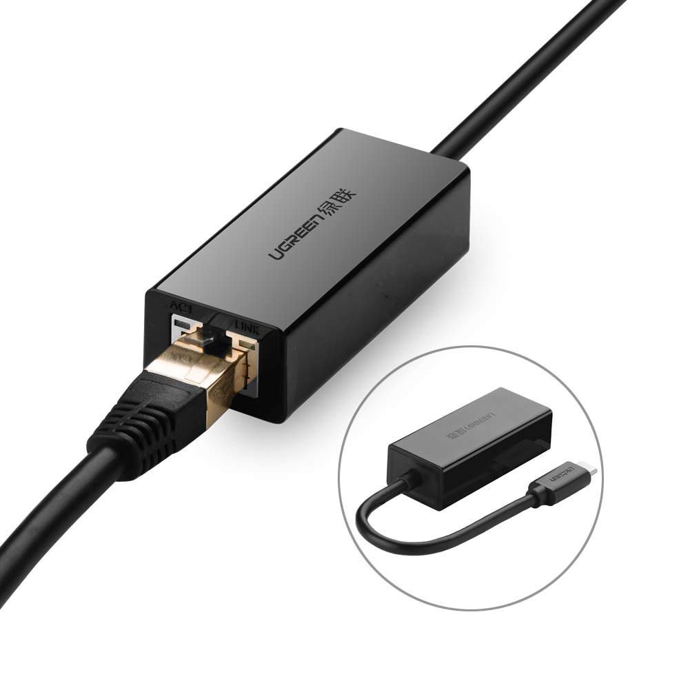 ภาพสินค้าUGREEN USB C to LAN 10/100Mbps ตัวแปลง Type C เป็น Lan (RJ45) รุ่น 30287 (สีดำ) จากร้าน ugreenbygadgetvilla บน Shopee ภาพที่ 1