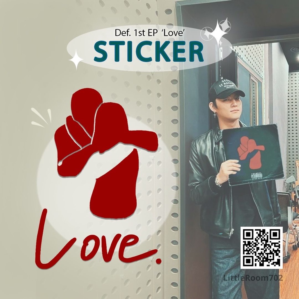 JB2 Def. 1st EP 'love' สติ๊กเกอร์ ไดคัท 2 ชิ้น เนื้อ PVC JAYB JB Jay B ...