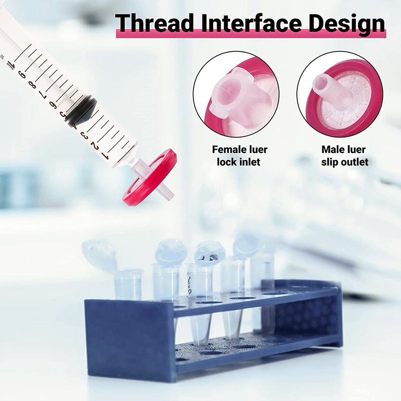 100-ชิ้นเข็มฉีดยากรอง-ptfe-hydrophobic-0-22um-เมมเบรน-13mm-การกรองรูขุมขนตัวกรองห้องปฏิบัติการเข็มฉีดยาที่ไม่ฆ่าเชื้อ