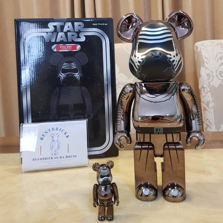 BEARBRICK Star Wars KYLO REN (ChromeVer.) 400% 100% Set | Shopee