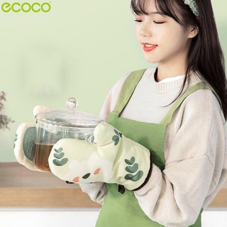 Ecoco ถุงมือกันความร้อน ถุงมือกันความร้อน ทำอาหาร ที่จับหม้อ ทนความร้อน มี 2 สีให้เลือก ที่จับของร้อน ถุงมือไมโครเวฟ