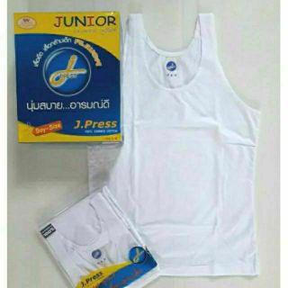 สินค้า เสื้อกล้าม เสื้อยืดคอกลม สีขาวเด็กชาย เจเพรส จูเนียร์ (J.Press Junior) เสื้อทับ เสื้อกล้ามใส่ไปโรงเรียน