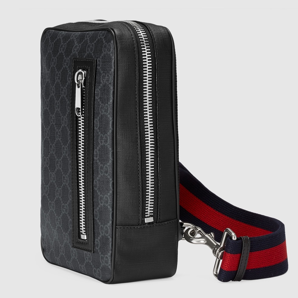 gucci-gg-supreme-กระเป๋าเข็มขัดผ้าแคนวาส-กระเป๋าโทรศัพท์มือถือ