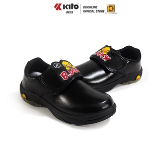 Kito BR18 รองเท้านักเรียนผ้าใบ รองเท้าเรียนสีดำ (Size 25-35)
