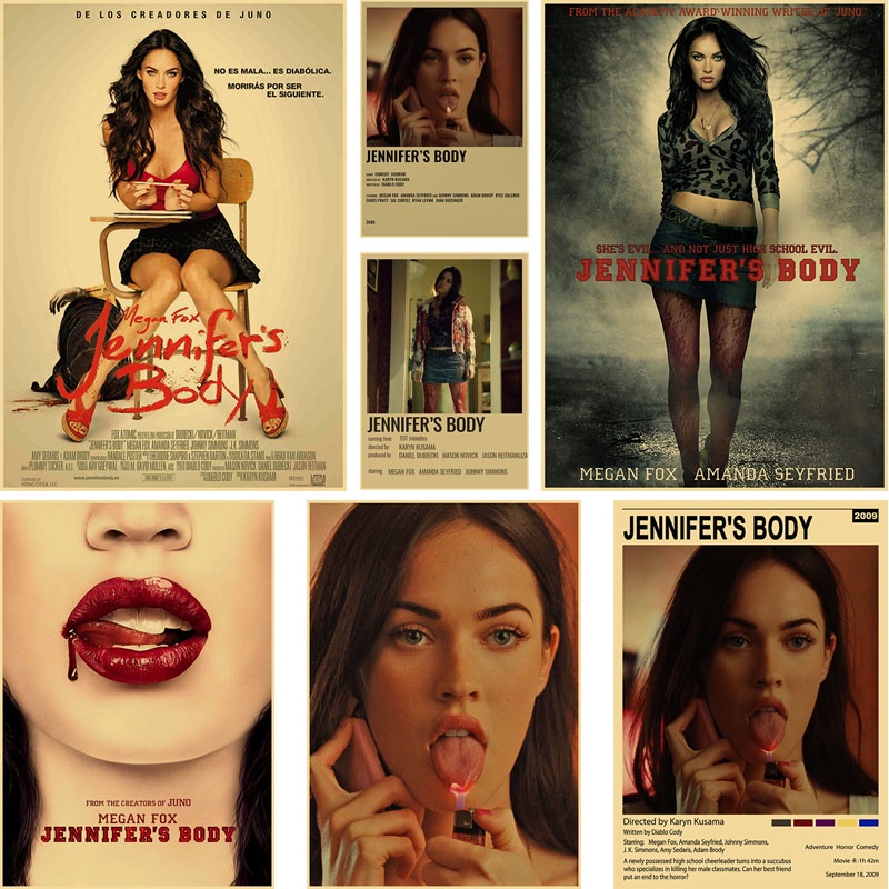 สติกเกอร์โปสเตอร์กระดาษคราฟท์-ลายภาพยนตร์สยองขวัญ-jennifers-สไตล์เรโทร-สําหรับตกแต่งผนังบ้าน-บาร์-คาเฟ่-ห้องนั่งเล่น