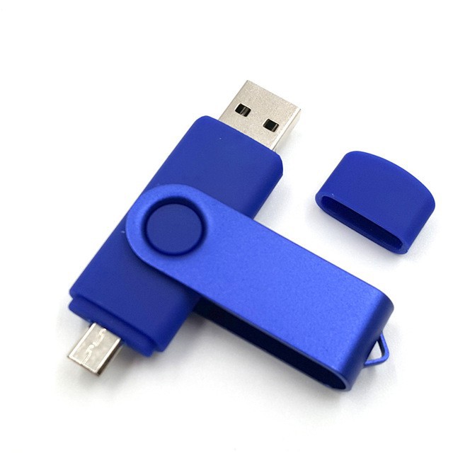 ภาพหน้าปกสินค้าแฟลชไดรฟ์ USB สีฟ้าสำหรับ Android Smart Phone Pen Drive USB