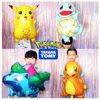 ลูกโป่งฟอยล์ รูปการ์ตูนโปเกม่อน Pikachu Charmander Squirtle Bulbasaur ของเล่นสําหรับเด็ก