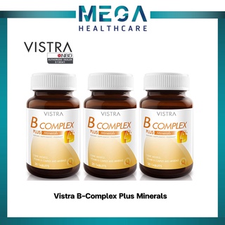 ภาพหน้าปกสินค้า((ซื้อVistra3ขวด)) VISTRA Vistra B-Complex Plus Minerals วิสทร้าวิตามินบีรวม (30เม็ด) ที่เกี่ยวข้อง